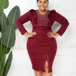 wine-red-bodycon-dress-women-ruffle-belt-elegant-evening-cocktail-style